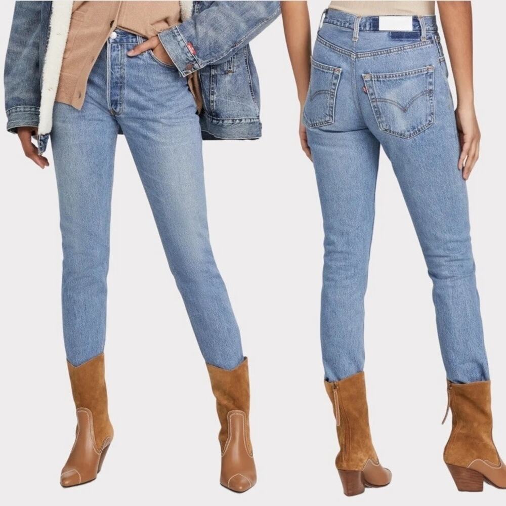 NWT RE/DONE X Levi's High Rise Ankle Crop Jeans Indigo 27 Made in USA 1003HRAC